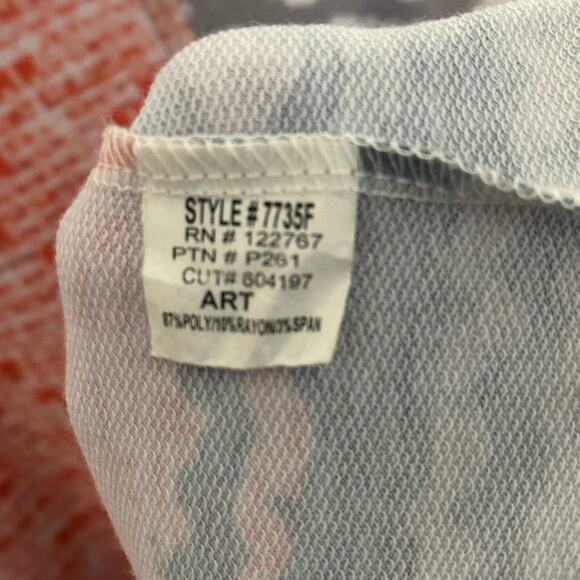 David Cline Mixed Print Top Womens Large Multicolor Long Sleeve Casual Tee - Picture 6 of 9